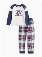 Mickey Mouse Mornings Slogan Printed Pyjamas 10-11 years