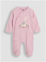 JOJO MAMAN B&Eacute;B&Eacute; Duck Applique Sleepsuit 9-12 months