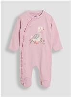 JOJO MAMAN B&Eacute;B&Eacute; Duck Applique Sleepsuit 6-9 months