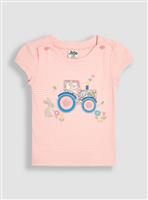 JOJO MAMAN B&Eacute;B&Eacute; Bunny On Tractor Applique T-Shirt 6-7 Years