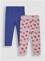 JOJO MAMAN B&Eacute;B&Eacute; 2-Pack Strawberry Garden Floral Leggings 4-5 Years
