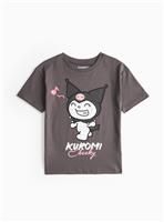 Charcoal Kuromi Hello Kitty Graphic T-Shirt 7 years