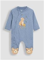 JOJO MAMAN B&Eacute;B&Eacute; Bear Applique Zip Sleepsuit 9-12 months