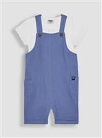 JOJO MAMAN B&Eacute;B&Eacute; 2-Piece Cheesecloth Dungarees & Shirt Body Set 3-6 months
