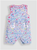 JOJO MAMAN B&Eacute;B&Eacute; Duck Applique Pockets Ditsy Floral Dungarees 12-18 months