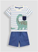 JOJO MAMAN B&Eacute;B&Eacute; 2-Piece Dinosaur Applique T-Shirt & Short Set 3-4 Years