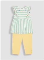 JOJO MAMAN B&Eacute;B&Eacute; Floral Frill Sleeve Blouse & Leggings Set 18-24 months