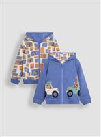 JOJO MAMAN B&Eacute;B&Eacute; Safari Animals Applique Reversible Hoodie 12-18 months