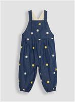 JOJO MAMAN B&Eacute;B&Eacute; Daisy & Sunflower Embroidered Dungarees 3-6 months