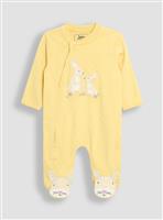 JOJO MAMAN BÉBÉ Bunny Applique Zip Sleepsuit 6-9 months