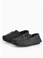 totes Navy Herringbone Moccasin Slippers 12