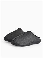 totes Grey Felt Seam Detail Mule Slippers L