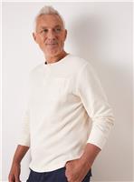 UNION WORKS Cream Waffle Henley T-Shirt M
