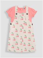 JOJO MAMAN B&Eacute;B&Eacute; 2-Piece Cherry Dungaree Dress & T-Shirt Set 6-12 months