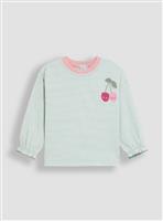 JOJO MAMAN BÉBÉ Cherry Applique Stripe Top 3-4 Years