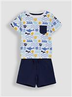 JOJO MAMAN BÉBÉ 2-Piece Sea Ocean T-Shirt & Short Set 4-5 Years
