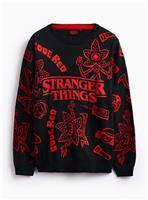 Mini Me Men's Stranger Things Black Crew Neck Jumper XXL