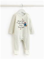 Grey Paddington Embroidered Fleece Sleepsuit Up to 1 mth