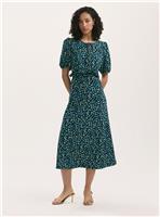 FINERY Anika Dress Navy Ditsy 12