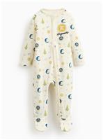 Harry Potter Hogwarts Print Ribbed Sleepsuit 3-6 months
