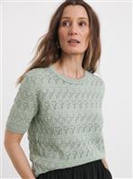 JD WILLIAMS Crochet Short Sleeve Jumper 28-30