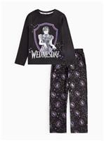 Wednesday Graphic Print Black Pyjama Set 11-12 years