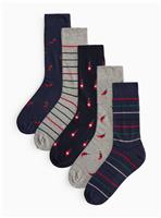 Hot Chilli Printed Ankle Socks 5 Pack 9-12