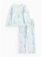 Frozen Blue Character Print Pyjama Set 7-8 years