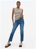 Dark Wash Denim Stovepipe Straight Jeans 12R