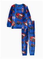 Hot Wheels Printed Blue Slinky Fleece Pyjamas 3-4 years