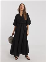 JD WILLIAMS Bubble Sleeve Cheesecloth Maxi Dress 8