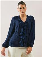 WALLIS Occasion Hotfix Ruffle Front Blouse 10
