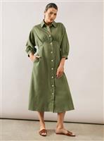 WALLIS Viscose Cotton Button Through Shirt Dress 16