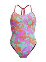 SPEEDO Girls Allover Lane Line Back Swimsuit 5-6 Years