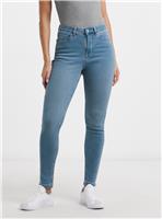 SIMPLY BE Highwaisted Super Stretch Skinny Jean - Mid Denim 26S