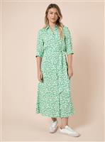 DOROTHY PERKINS Green Animal Midi Shirt Dress 12