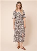 DOROTHY PERKINS Zebra Square Neck Angel Sleeve Midi Dress 16