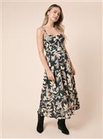 DOROTHY PERKINS Black Palm Twist Detail Strappy Midi Dress 12