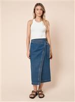 DOROTHY PERKINS Wrap Front Denim Midi Skirt 16