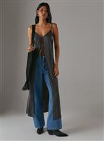 WAREHOUSE Metallic Embroidered Satin Maxi Cami Top 16