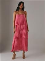WAREHOUSE Chiffon Pleated Tier Strappy Midi Dress 6