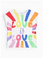 Pride Love Is Love Rainbow Print T-Shirt 3-4 years