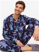 Matching Family Men's Christmas Disney Stitch NavyJersey Pyjamas M