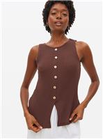 Brown Button Sleeveless Vest 22