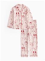 Matching Family Kids' Christmas Disney Stitch Pink Jersey Pyjamas 8-9 years