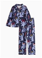 Matching Family Kids' Disney Stitch Navy Jersey Pyjamas 8-9 years