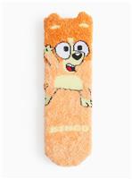 Bluey Bingo Print Orange Cosy Socks 9-12