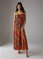 WAREHOUSE Yoryu Chiffon Elasticated Back Bandeau Maxi Dress 6
