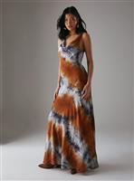 WAREHOUSE Tie Dye Cowl Neck Maxi Dress 6