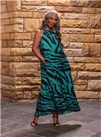 JD WILLIAMS Herringbone Fabric Halter Maxi Dress 18